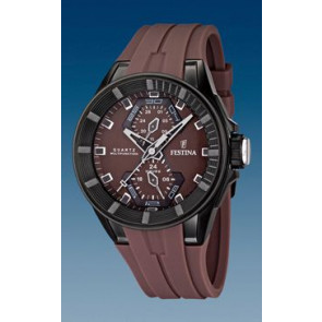 Bracelet de montre Festina F16612-2 / F16611-2 Caoutchouc Brun 18mm