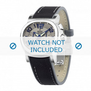 Festina bracelet de montre F16126.5 / F16126.1 / F16126.7 / F16126.C / F16126.D / F16126.E  Cuir Noir 23mm + coutures blanches