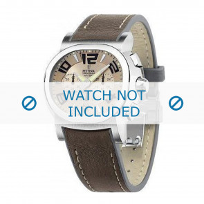Bracelet de montre Festina F16126-4 Cuir Brun foncé 23mm