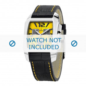 Festina bracelet de montre F16135-E Cuir Noir 21mm + coutures jaunes