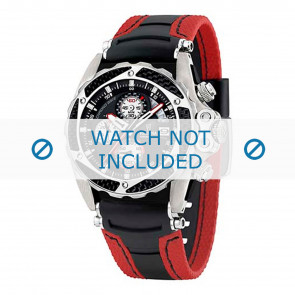Festina bracelet de montre F16272-8 Cuir Noir 22mm + coutures  rouges