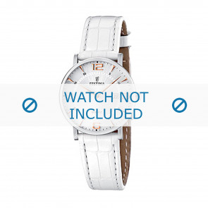 Bracelet de montre Festina F16477-4 Cuir croco Blanc 16mm