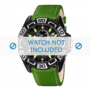 Festina bracelet de montre F16584-3 Cuir Vert 24mm + coutures blanches