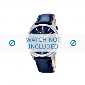 Bracelet de montre Festina F16873-3 Cuir croco Bleu 22mm