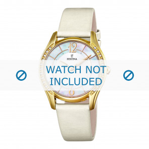 Bracelet de montre Festina F16945-1 Cuir Blanc crème 18mm