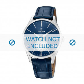 Bracelet de montre Festina F16979-3 Cuir croco Bleu 20mm