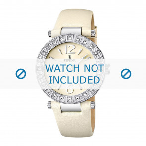 Bracelet de montre Festina F16645-2 Cuir Blanc crème 21mm