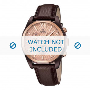 Bracelet de montre Festina F16863-1 Cuir Brun foncé 21mm