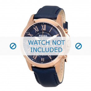 Bracelet de montre Fossil FS4835 Cuir Bleu 22mm