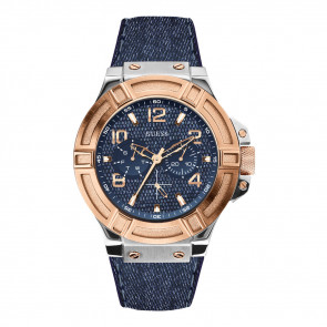 Bracelet de montre Guess W0040G6 Cuir/Textile Bleu 22mm