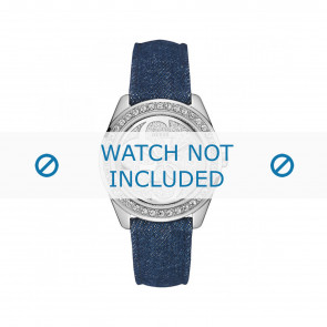 Guess bracelet de montre W0627L1 Cuir/Textile Bleu 21mm + coutures  bleues