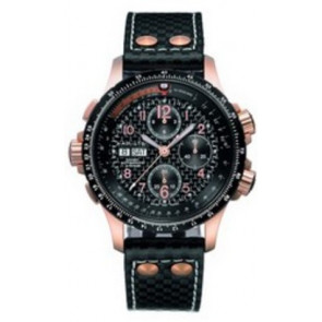 Bracelet de montre Hamilton H77696793 / H600.776.227 / XL Cuir Noir 22mm