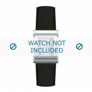Hugo Boss bracelet de montre HB-10-1-14-2023 / 1512037 / 659302037 Cuir Noir + coutures noires