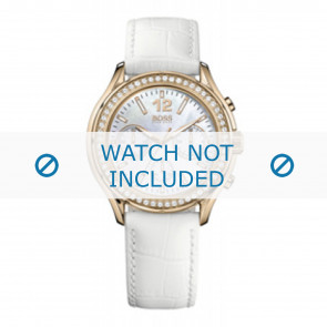 Hugo Boss bracelet de montre 1502261 / HB-105-3-34-2362S / HB659302326 Cuir Blanc 20mm + coutures blanches