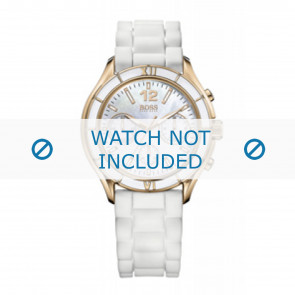 Hugo Boss bracelet de montre 1502274 / HB-105-3-48-2351 / HB659302316 Caoutchouc Blanc 20mm