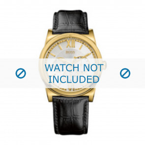 Hugo Boss bracelet de montre 1512590 / HB-127-1-34-2301 / HB659302290 Cuir Noir 23mm + coutures noires
