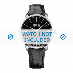 Bracelet de montre Hugo Boss HB-273-1-14-2823 / HB1513258 Cuir croco Noir 22mm