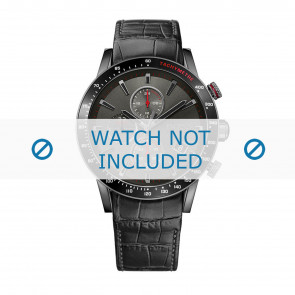 Hugo Boss bracelet de montre HB-284-1-96-2929-HB1513445 Cuir croco Gris + coutures grises
