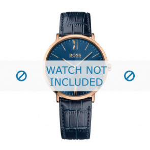 Bracelet de montre Hugo Boss HB-286-1-34-2894 / HB1513371 Cuir croco Bleu 20mm