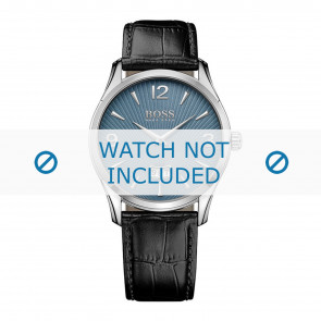 Bracelet de montre Hugo Boss HB-288-1-14-2930 / HB1513427 Cuir croco Noir 22mm