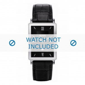 Hugo Boss bracelet de montre HB-38-1-14-2060 / HB1512168 / HB1512169 / HB1512170 Cuir Noir + coutures noires