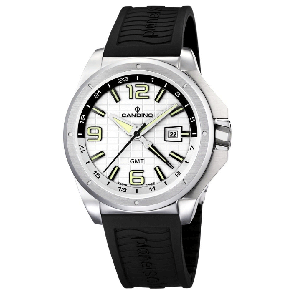 Bracelet de montre Candino C4451-1 / C4453 Caoutchouc Noir 23mm