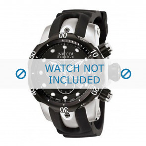 Invicta bracelet de montre 0947 Venom Reserve Plastique Noir 22mm