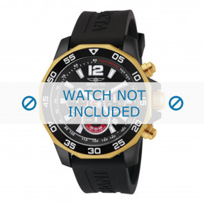 Invicta bracelet de montre 7434 Caoutchouc Noir 22mm