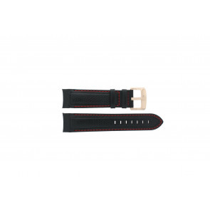 Jaguar bracelet de montre J635/1 / J635/X Cuir Noir 24mm + coutures  rouges