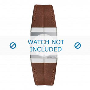 Jacob Jensen bracelet de montre 243 Cuir Brun 21mm + coutures brunes