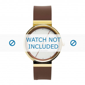 Bracelet de montre Jacob Jensen 758 / 768 Caoutchouc Brun 17mm