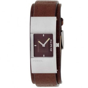Fossil bracelet de montre JR9675 Cuir Brun 18mm + coutures brunes