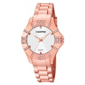 Bracelet de montre Calypso K5649-B / K5649-C Caoutchouc Rosé
