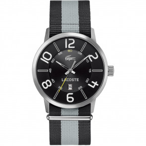 Lacoste bracelet de montre 2010497 / LC-44-1-14-2213 Nylon Noir 24mm + coutures noires