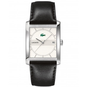 Lacoste bracelet de montre 2010519 / LC-45-1-14-2219 Cuir Noir 26mm + coutures noires
