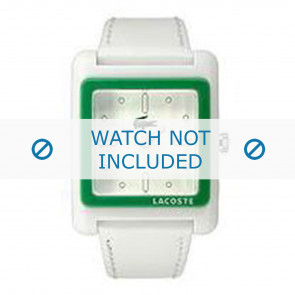 Lacoste bracelet de montre LC-40-3-29-2195 / 2000551 Cuir Blanc + coutures blanches