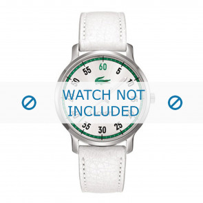 Lacoste bracelet de montre LC-41-3-14-2199 / 2000565 Cuir Blanc + coutures blanches