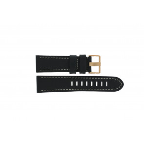 Prisma bracelet de montre LEDZWR Cuir Noir 23mm + coutures blanches