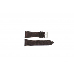 Lorus bracelet de montre VD57-X023 Cuir Brun 28mm + coutures blanches