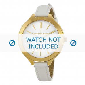 Michael Kors bracelet de montre MK2273 / MK2273 Runway Slim Cuir Blanc 12mm + coutures défaut