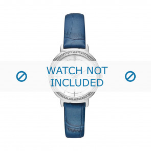 Michael Kors bracelet de montre MK2661 Cuir croco Bleu 14mm