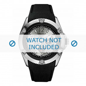 Nautica bracelet de montre A17062G  Cuir Noir + coutures noires