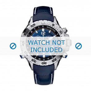 Nautica bracelet de montre A34508G / N17521 Cuir Bleu 22mm + coutures blanches