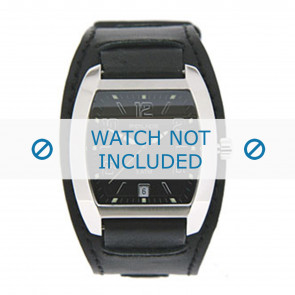 Police bracelet de montre 10104MS/02B Cuir Noir 19mm + coutures noires