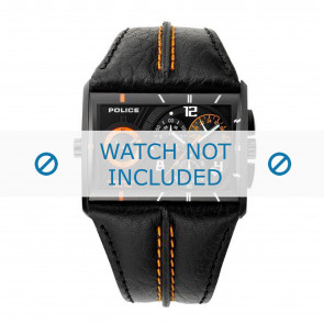 Bracelet de montre Police 11397JSB-02A / 13497JS-02 Cuir Noir 44mm