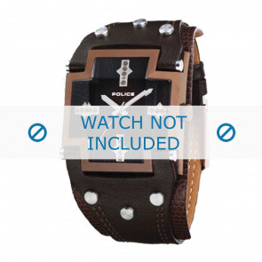 Police bracelet de montre 11598JSBN-12 Cuir Brun + coutures brunes