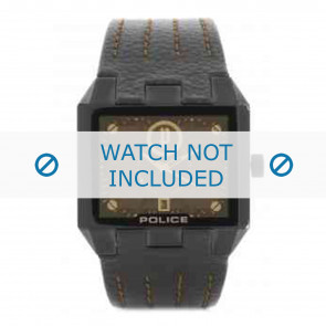 Bracelet de montre Police 12551JSB-61 Cuir Brun foncé 24mm