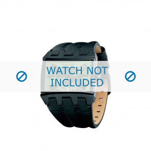 Police bracelet de montre PL-12079JSB-05A Cuir Noir 36mm + coutures brunes