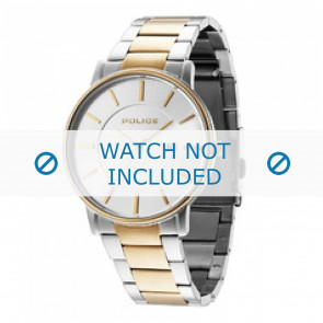 Police bracelet de montre PL14496JSTG-04M Métal Bicolore 22mm