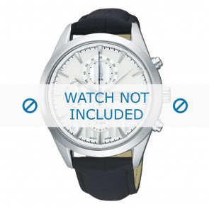 Pulsar bracelet de montre PF3927X1 / YM62 X225 / PF3929X1 Cuir Noir 20mm + coutures noires